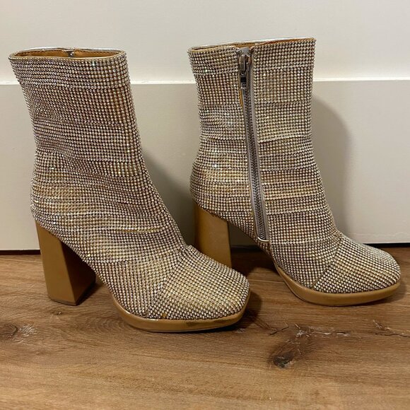 Sparkly Rhinestone Ankle Boots - Picture 1 of 3